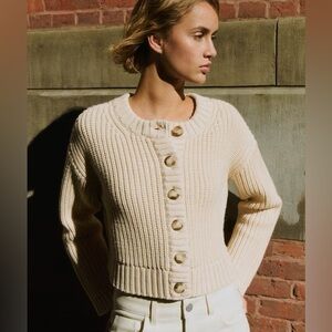 Sezane Paolo Cardigan Cream - Size M